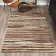 Abstract Striped Spice/Beige Area Rug (3'3"x5'1") 3'3"x5'1" Orange Casual Modern Contemporary Polypropylene Contains Latex Stain Resistant