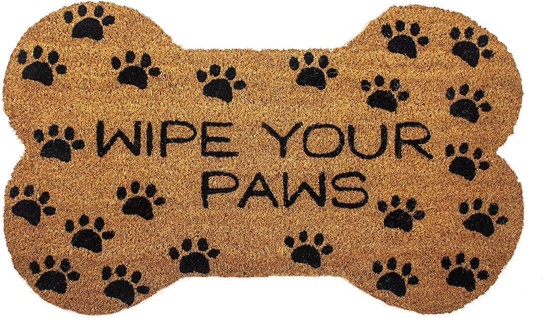 Wipe Your Paws Slip Resistant Coir Doormat Black Casual Rectangle