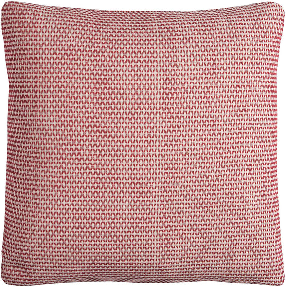 MISC Solid Red Cotton Textured Decorative Throw Pillow Geometric Transitional Single