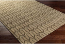 Hand Knotted Wool Area Rug 2' X 3' Brown Green Chevron Nature Stripe Modern Contemporary Rectangle Latex Free Handmade