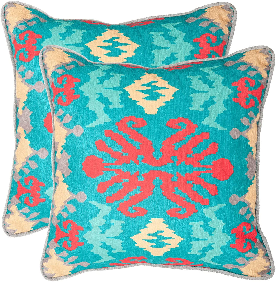 Rye 20 inch Aqua Blue Decorative Pillows (Set 2) Tie dye