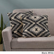 Boho Cotton Pillow Cover (Set 2) by Black White Geometric Modern Contemporary Removable