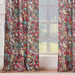 Unknown1 Curtain Panel Pair 84 X Inches Black Gold Green Floral Bohemian Eclectic Modern Contemporary Transitional Microfiber Includes Tiebacks Lined
