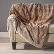 Fur Throw Blanket by Brown Solid Color Glam Microfiber