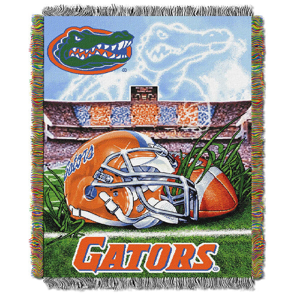 48 x 60 NCAA Gators Throw Blanket Orange Black College Theme Bedding Sports Patterned Collegiate Football Team Logo Fan Merchandise Athletic Team
