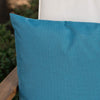 Outdoor Tasseled Pillow (Set 4) Blue Solid Modern Contemporary Polyester Water Resistant