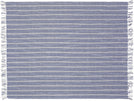 Woven Cotton Blue Throw Blanket (50" X 60") Off White Plaid Striped Casual Nautical Coastal Shabby Chic Handmade Wearable
