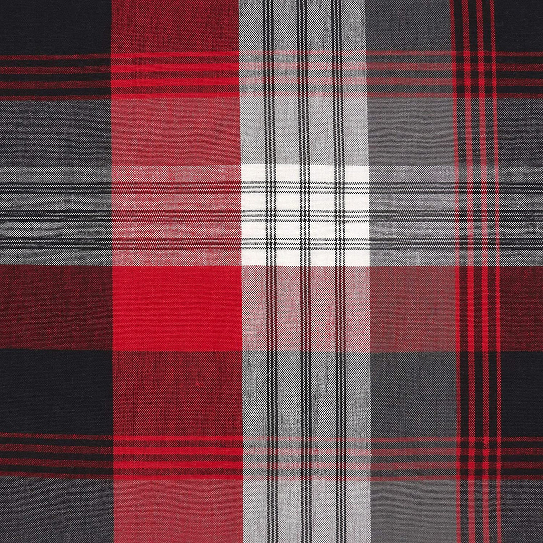 Plaid Design Cotton Table Runner 16"x72" Red - Diamond Home USA