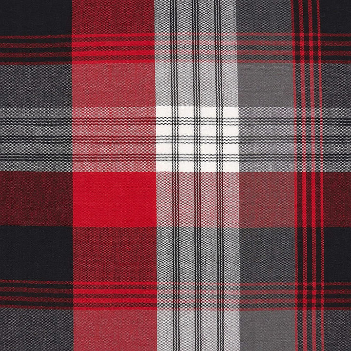 Plaid Design Cotton Table Runner 16"x72" Red - Diamond Home USA