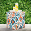 Indoor Outdoor Pouf Color Ikat Bohemian Eclectic Polyester Fade Resistant