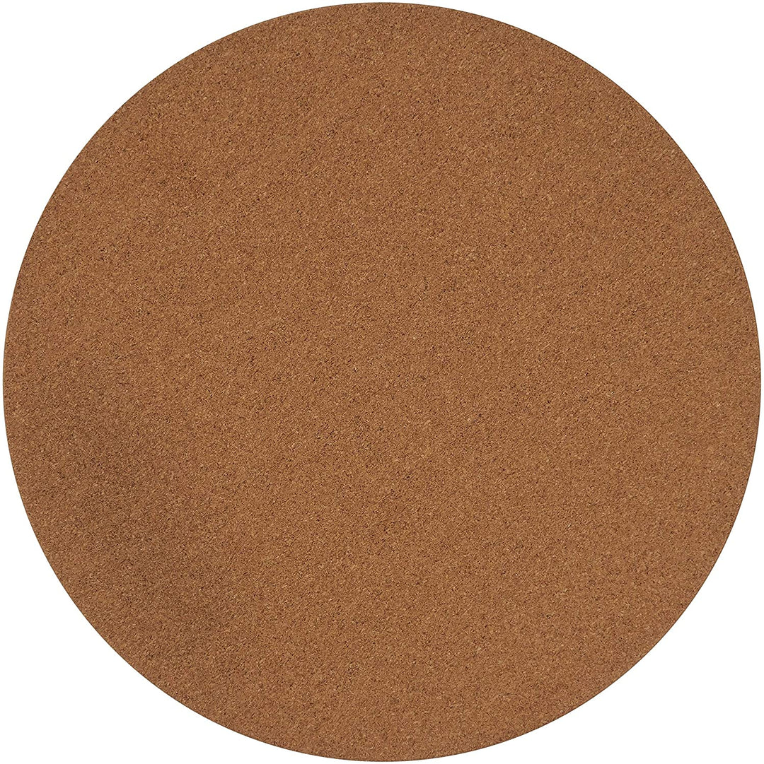 Wood Table Mats (Set 4) Tan Round Synthetic Fiber