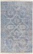 MISC 2' X 3' Blue Abstract Patterned Rectangle Jute Polyester Wool Latex Free