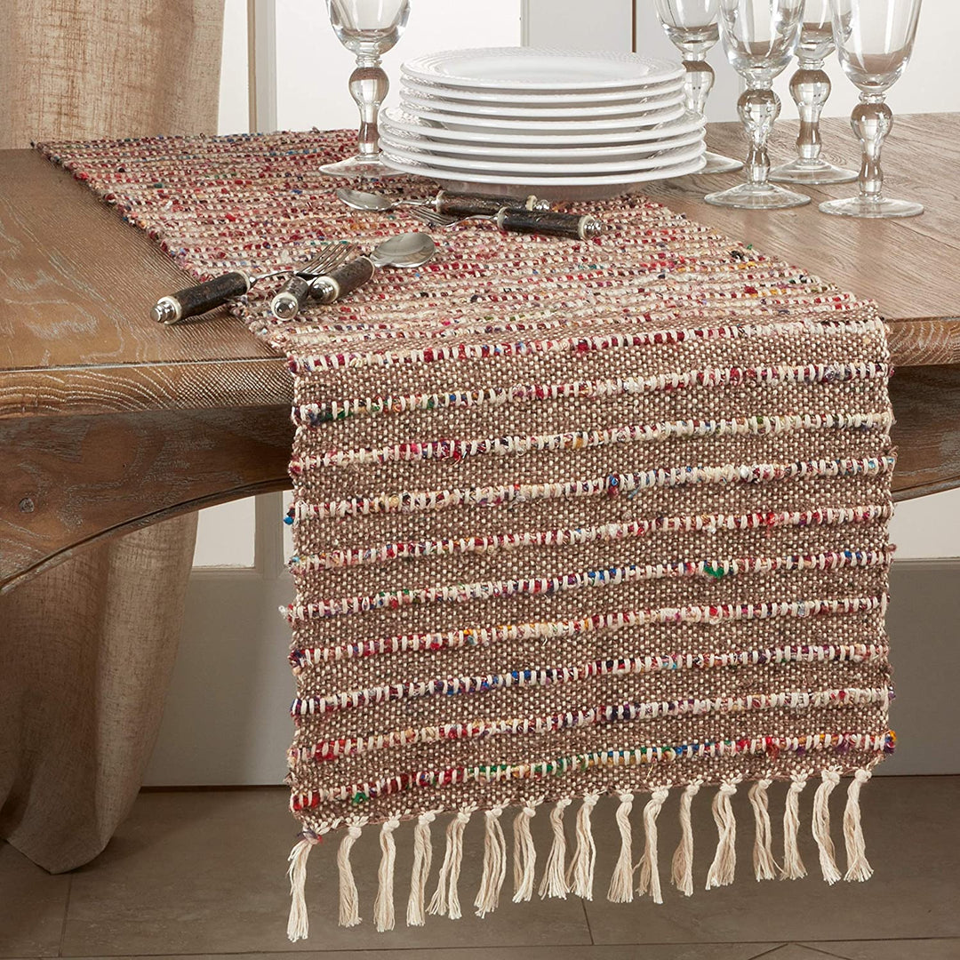 Cotton Table Runner Corded Design