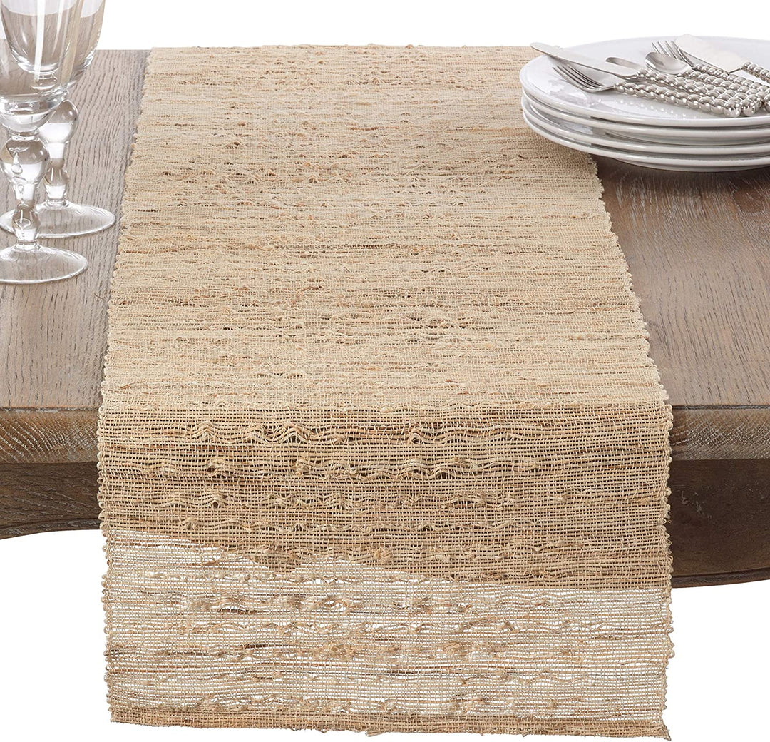 Woven Natural Table Runner Tan Traditional