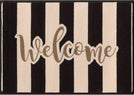 MISC Welcome Rug Cabana Black/White 2'8x3'10 Black Plaid Farmhouse Nylon Contains Latex