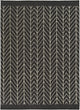 Hand Woven Somerton Indoor Area Rug 5' X 7'6" Black Ivory Chevron Geometric Modern Contemporary Rectangle Synthetic Viscose Wool Latex Free Handmade