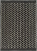 Hand Woven Somerton Indoor Area Rug 5' X 7'6" Black Ivory Chevron Geometric Modern Contemporary Rectangle Synthetic Viscose Wool Latex Free Handmade