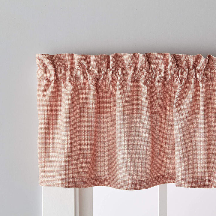 Rust 13 inch Valance Orange Solid Mid Century Modern Transitional Polyester Blend - Diamond Home USA