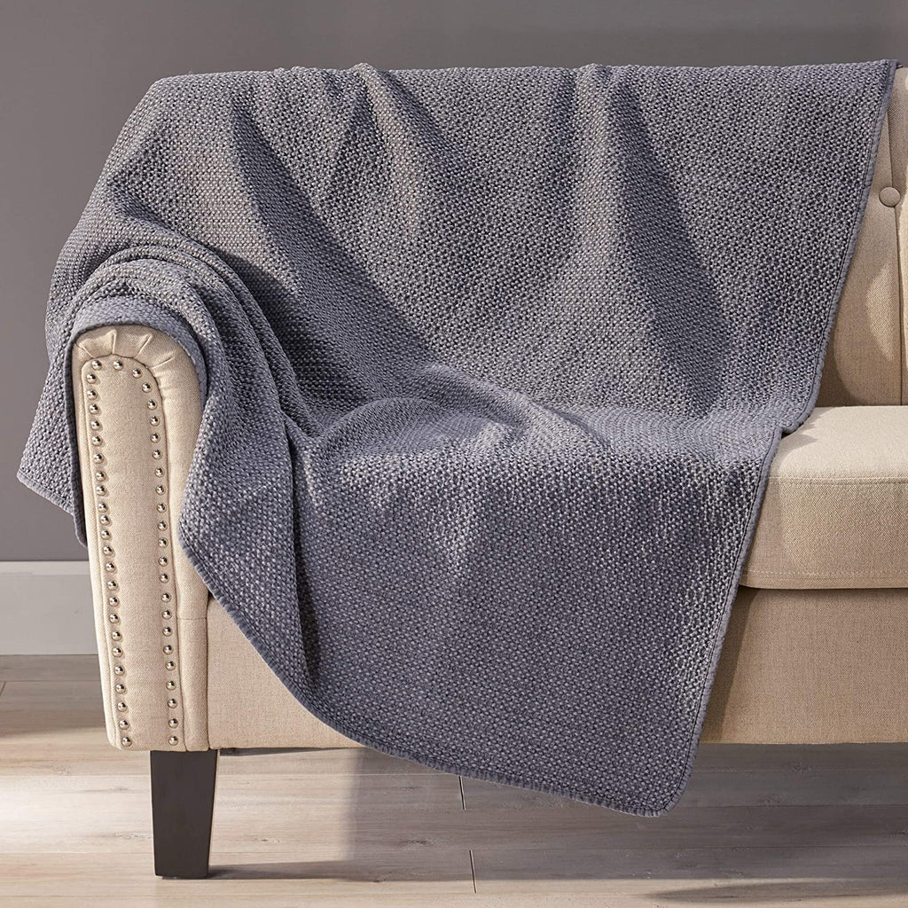 Modern Throw Blanket by Grey Solid Color Contemporary Microfiber