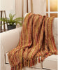 MISC Chenille Throw Blanket Multicolor Design Brown Striped Casual Microfiber