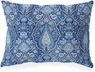 UKN Blue Lumbar Pillow Blue Geometric Global Polyester Single Removable Cover