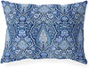 UKN Blue Lumbar Pillow Blue Geometric Global Polyester Single Removable Cover