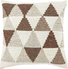 UKN Geometric Brown/Gray Throw Pillow Brown Grey Textured Global Southwestern Cotton Wool Single Handmade Removable Cover