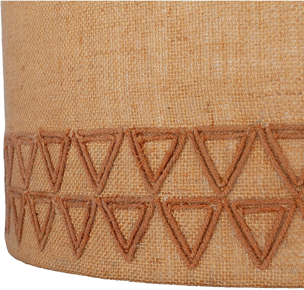 Geometric Jute 16 inch Drum 12" h X 16" w 16" d Brown Gold Tan Modern Contemporary Fabric Metal - Diamond Home USA