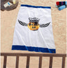 MISC Golden Ball Wing Beach Towel 37' X 60' White Sports Collegiate Turkish Cotton Quick Dry