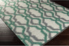 MISC Hand Woven Ikat Wool Area Rug 8' X 11' Green Geometric Transitional Rectangle Latex Free Handmade