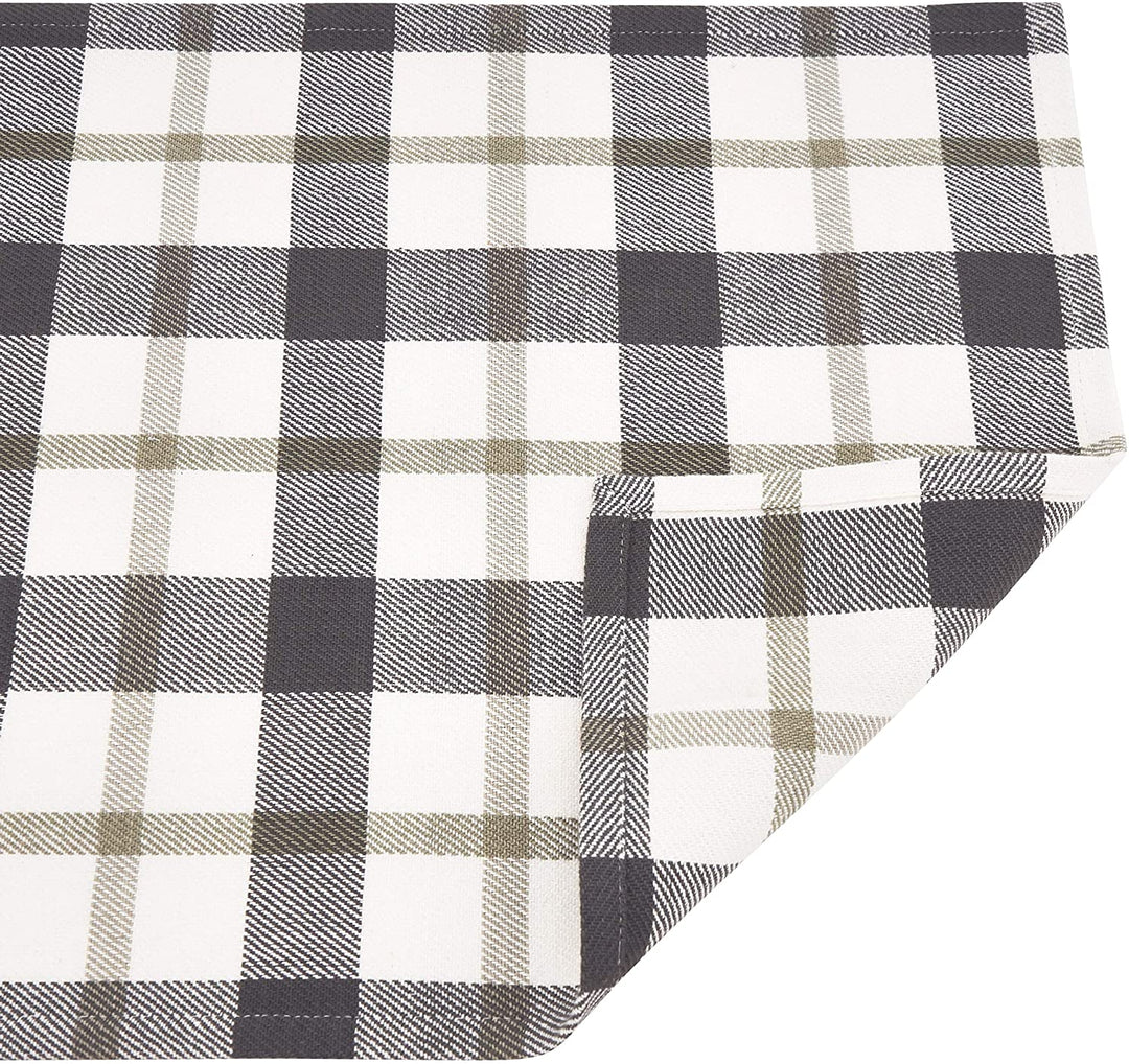 Plaid Design Cotton Placemats (Set 4) Grey Classic Farmhouse Modern Contemporary Rectangle