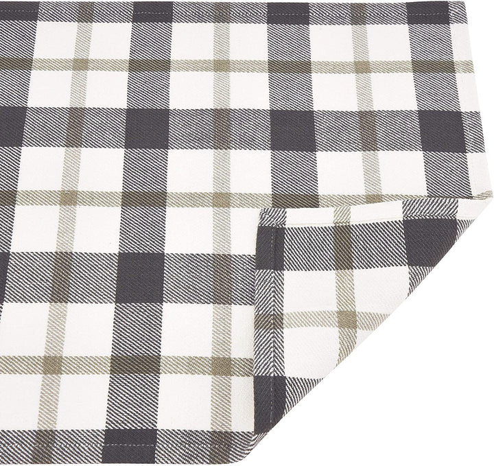 Plaid Design Cotton Placemats (Set 4) Grey Classic Farmhouse Modern Contemporary Rectangle