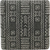 Unknown1 Onyx Upholstered Metal Ottoman Black Geometric Industrial Pattern Square Fabric Foam
