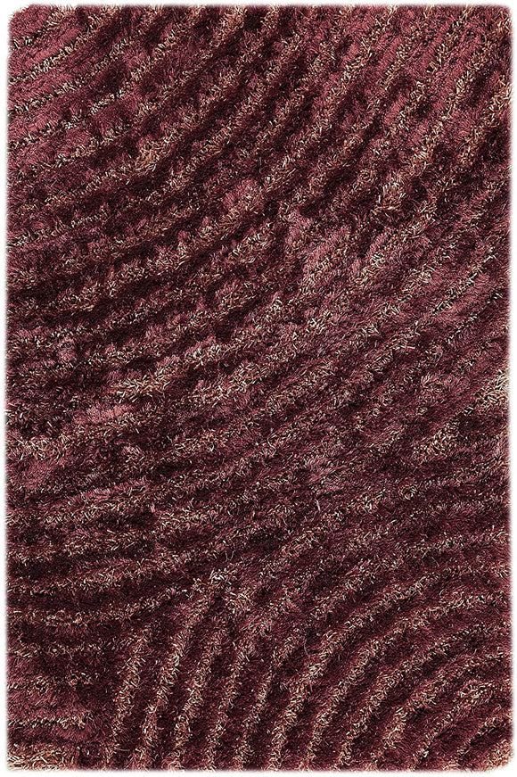 Handmade Tweed Purple Area Rug (India) Solid Modern Contemporary Rectangle Polyester Synthetic
