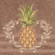 Turkish Cotton Pineapple Embroidered Latte Brown 4 Piece Bath Towel Set Cloth