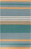 MISC Hand Woven Kim Wool Area Rug 8' X 11' Blue Stripe Transitional Rectangle Latex Free Handmade