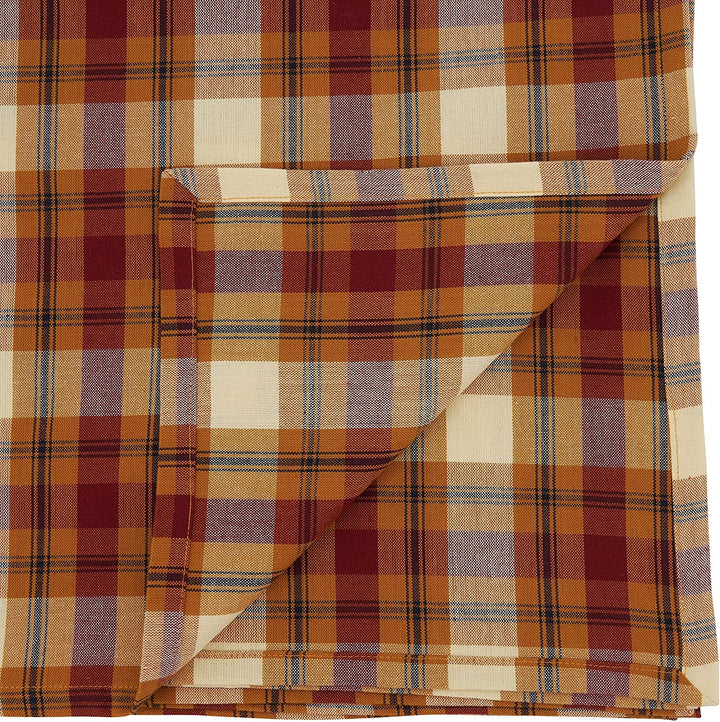 MISC Square Tablecloth Large Plaid Design Orange Cotton