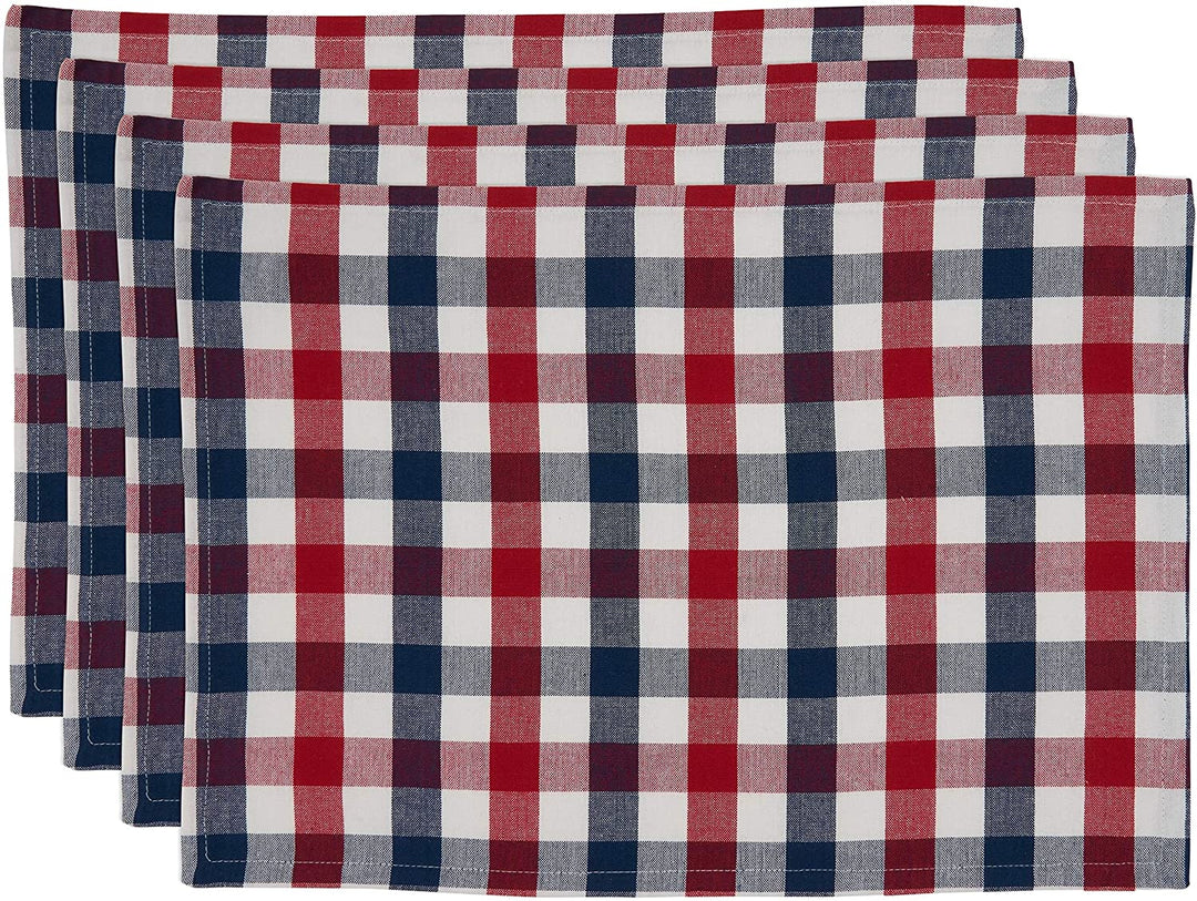 Cotton Placemats Gingham Check Design (Set 4) Color Oblong