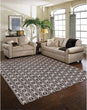 Loft Modern Geometric Star Grey Rug (7'10 X 10') 7'10" 10' Ivory Transitional Rectangle Polypropylene Synthetic Contains Latex Stain Resistant