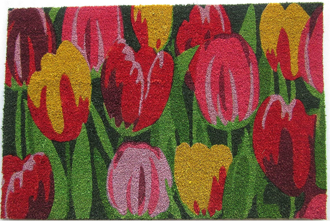 Tulips Outdoor Doormat Color Rectangle Coir All