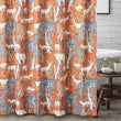 Unknown1 Shower Curtain Orange Nature Novelty Wildlife Cabin Lodge Rustic Vintage Polyester