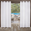 Indoor Outdoor Textured Sheer Gazebo Curtain Snow Window Treatment Panel Pair Patio Porch Cabana Dock Grommet Top Pergola Drapes Casual