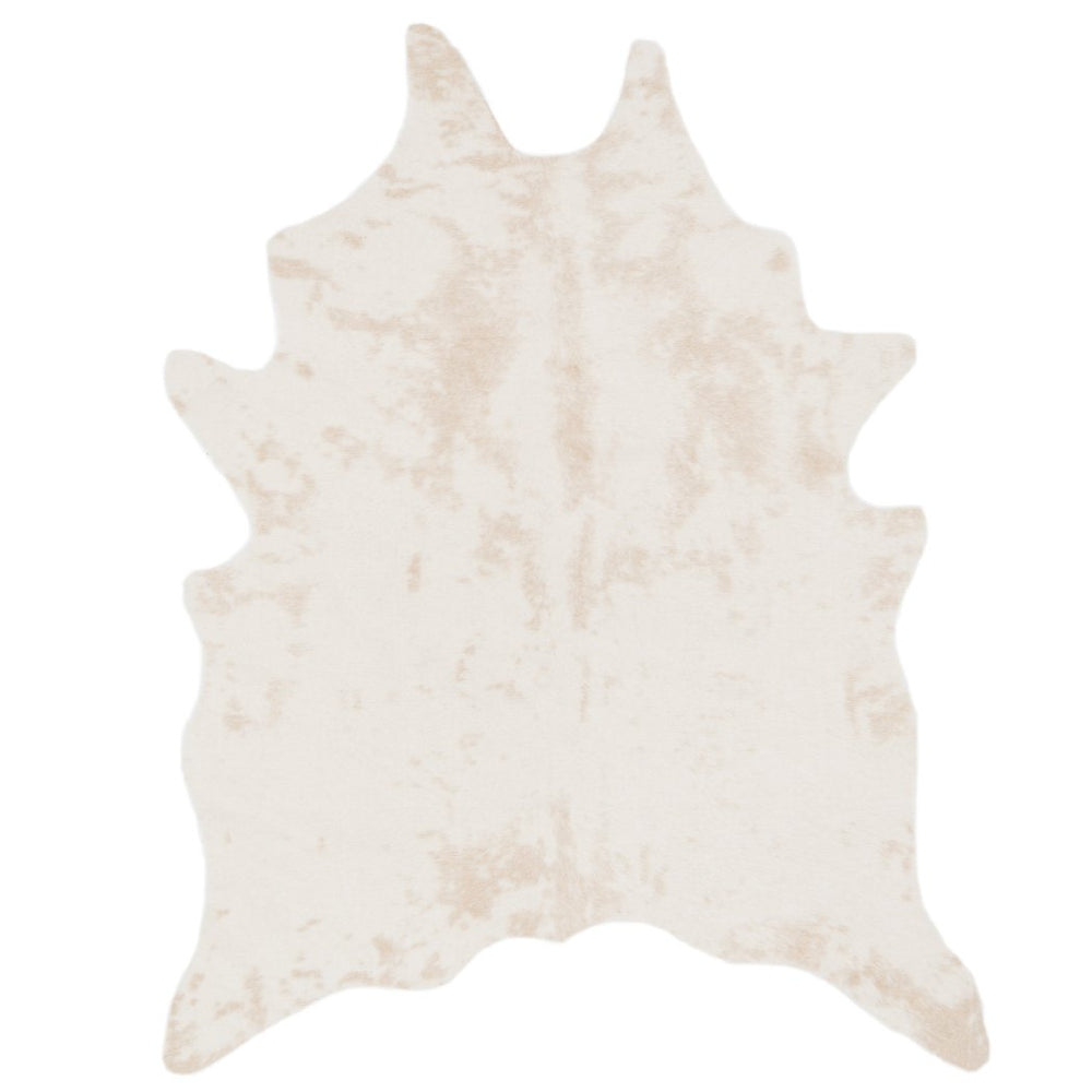 50x66ft Off White Ivory Animal Hide Faux Rawhide Area Rug Indoor Country Lodge Rustic Living Room Bedroom Saloon Mat Free Form Carpet Resilient Weave Cruelty Free Acrylic Synthetic Flooring