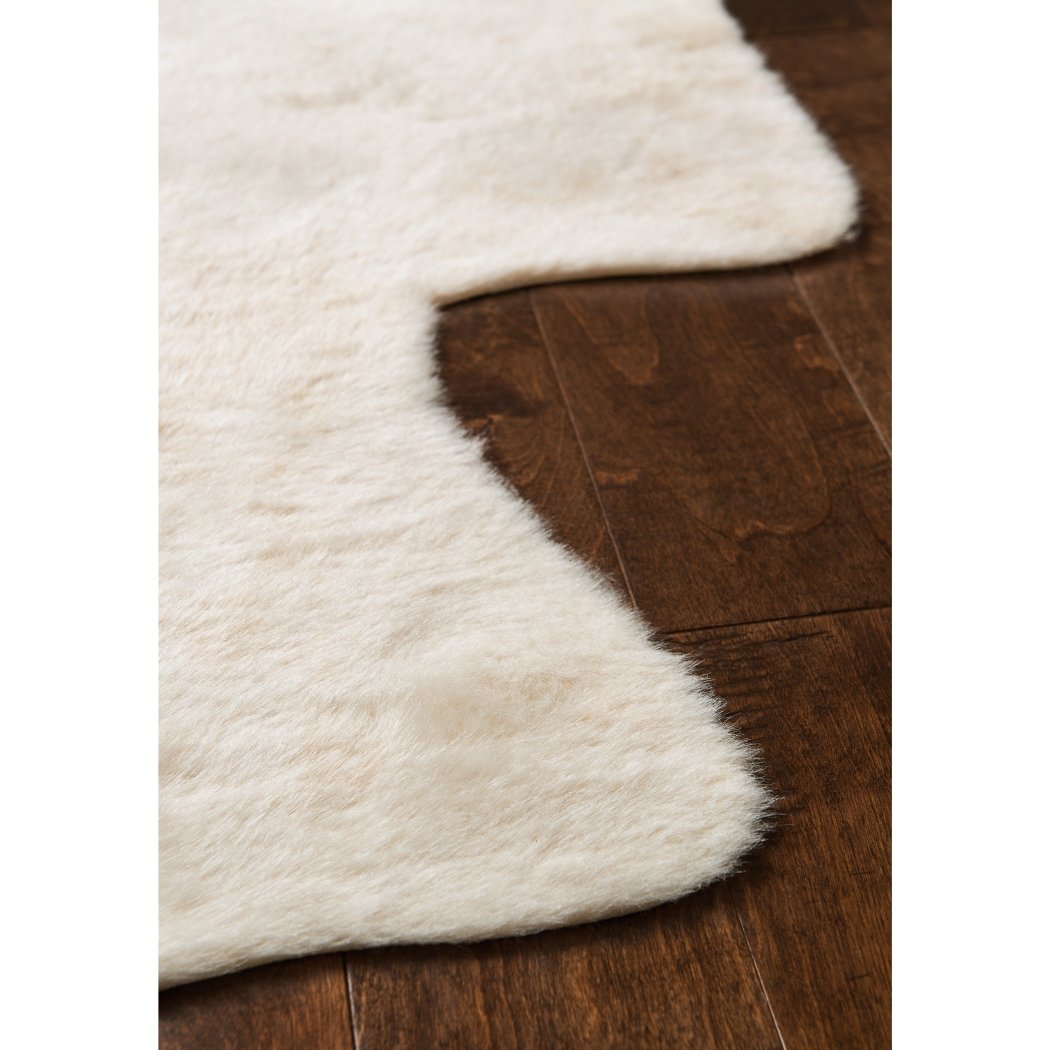 50x66ft Off White Ivory Animal Hide Faux Rawhide Area Rug Indoor Country Lodge Rustic Living Room Bedroom Saloon Mat Free Form Carpet Resilient Weave Cruelty Free Acrylic Synthetic Flooring