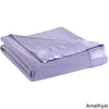 Amethyst Lightweight Sheet Throw Blanket Kids Fleece Micro Flannel Woven Knit Matching Dyed Satin
