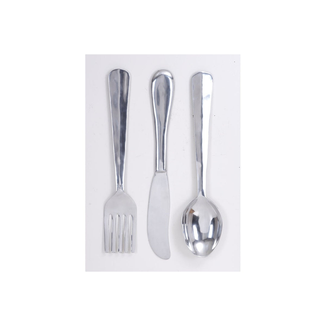 Seymour Aluminum Utensil Wall Ornaments (Set Of 3) Silver