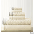 Jacquard Bath Towel Set Damask Geometric Embroidery Pattern Luxurious Texture Modern Stylish Sleek Trendy Ikat Soft Towels Bathroom