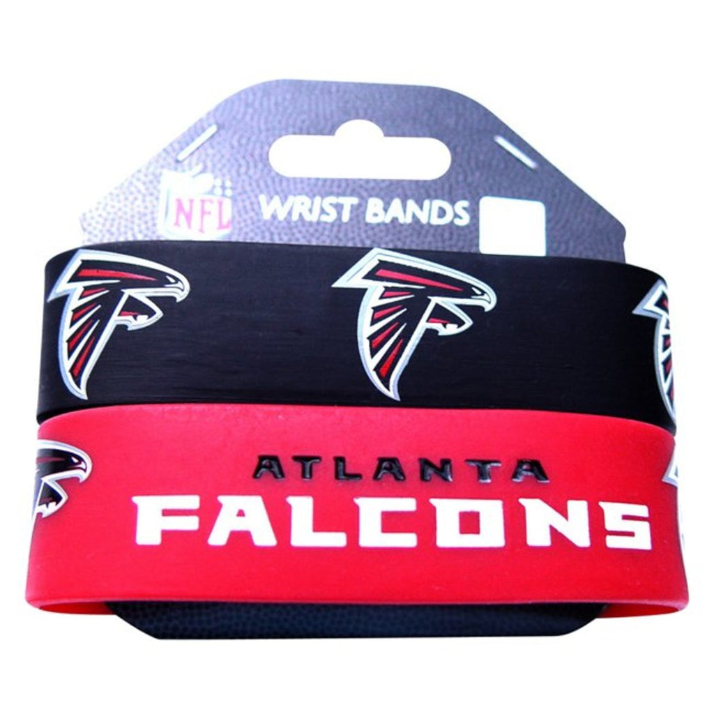 8 Inch NFL Falcons Mens Rubber Silicon Bracelet Set Football Themed Wristband Sports Patterned Team Logo Fan Fashion Athletic Team Spirit Fan Arm Band - Diamond Home USA