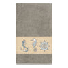 Authentic Hotel and Spa Turkish Cotton Nautical Embroidered Dark Grey 4-piece Towel Set Terry Cloth - Diamond Home USA