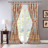 Turquoise Indigo Bohemian Window Curtain Set 84 Inch Brown Medallion Drapes Damask Floral Tribal Contemporary Window Drapery Eclectic - Diamond Home USA